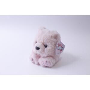 Adorable Puffkins Plush Bear - Soft Pink Stuffed Toy, 1990s,241111-DIM M-07-01